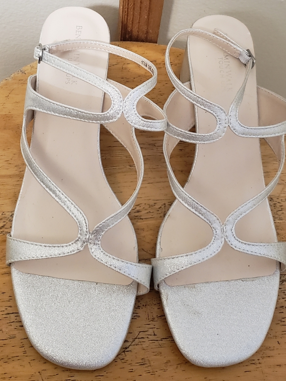 Benjamin Walk Touch Up Silver Strappy Women's Sandal Heels